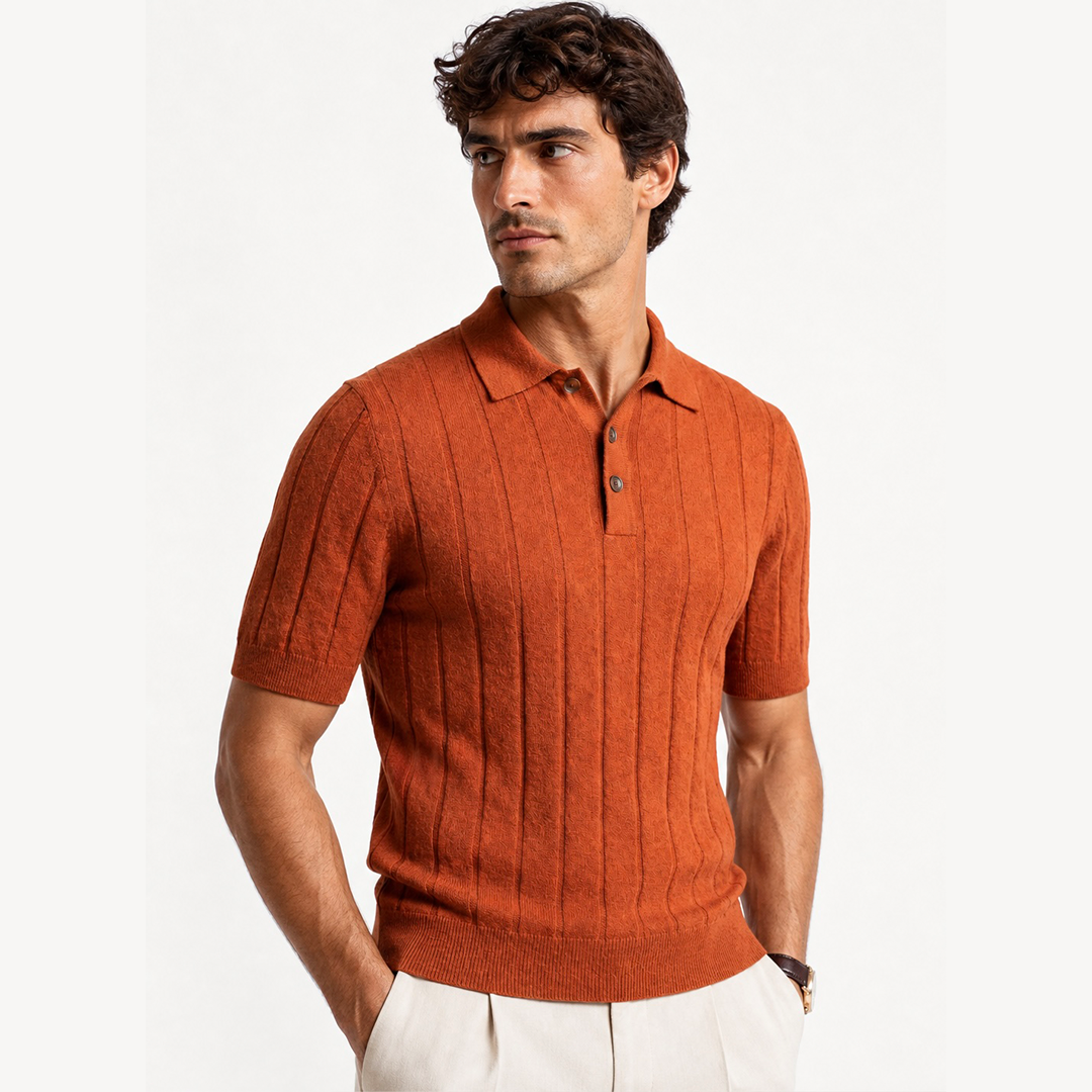 The Ribbed Knit Polo