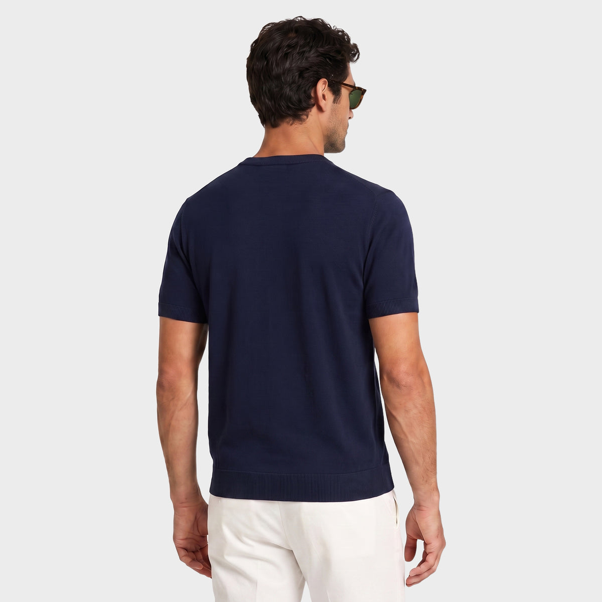 Essential Cotton Knit Tee - Night - back