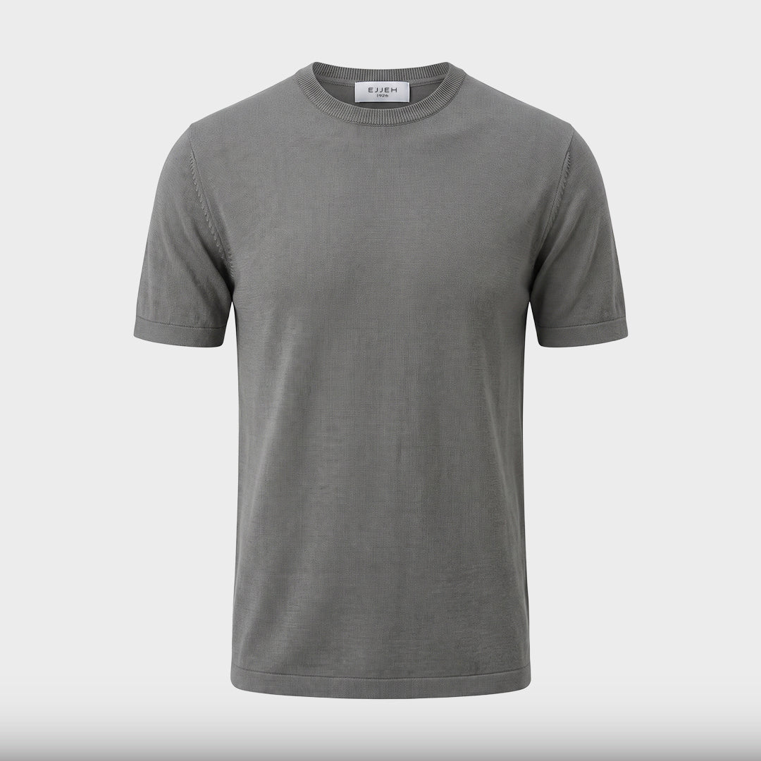 Essential Cotton Knit Tee - Grey - product-only