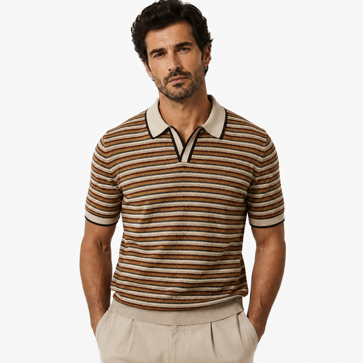 The Multi-Tone Knit Polo