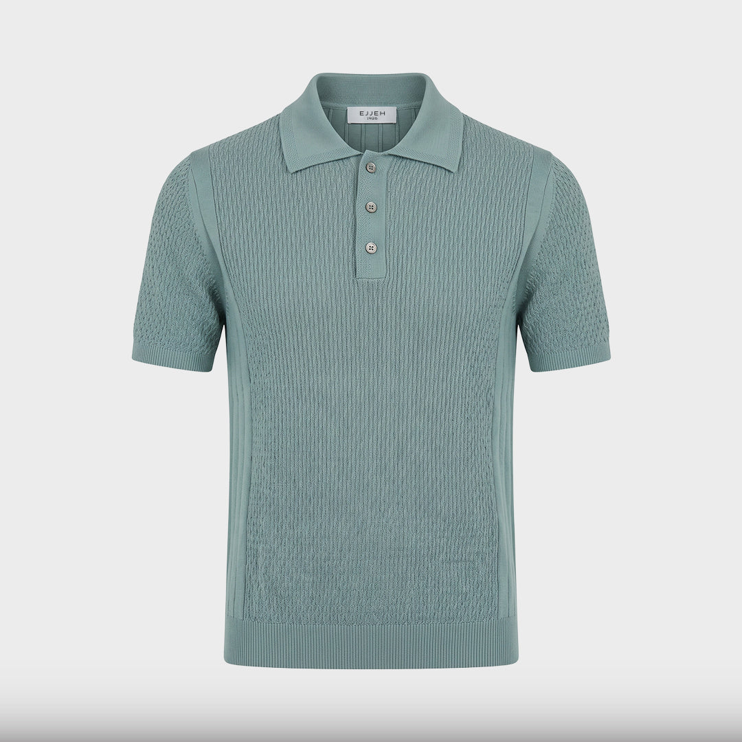 Heritage Knit Polo - Teal - product-only