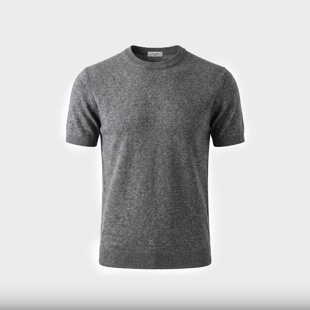 Fine Knit Linen T-Shirt - Grey - product-only