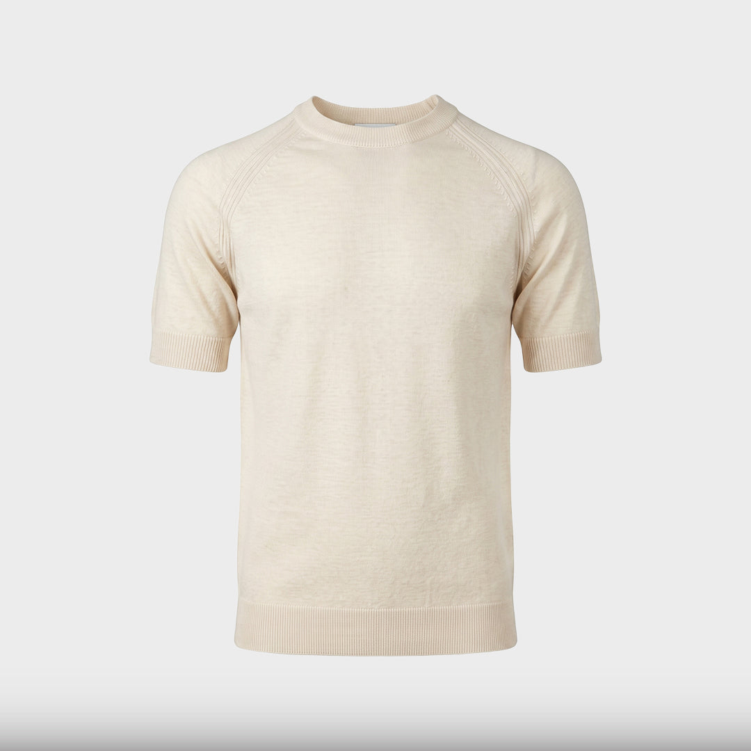 Raglan Linen Knit T-Shirt - Ecru - product-only