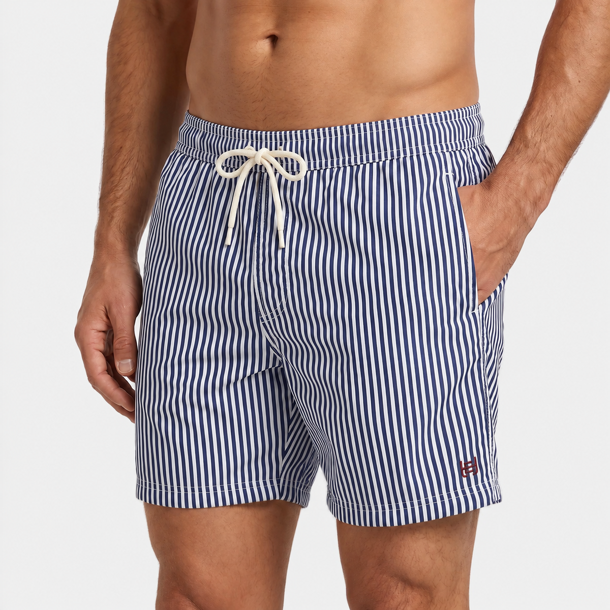 Azure Stripe Swim Shorts