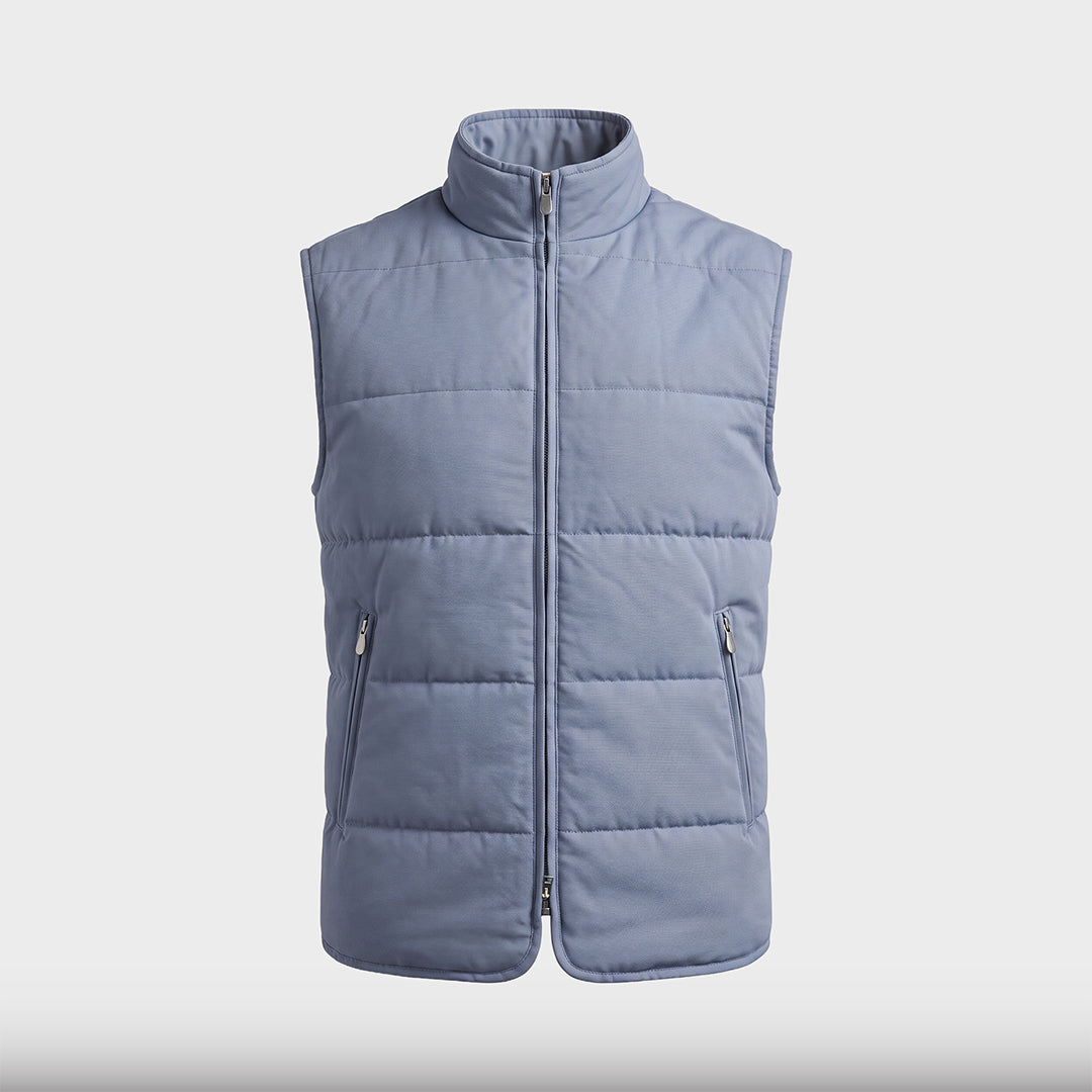 Quilted Tencel Vest - Blue - product-only