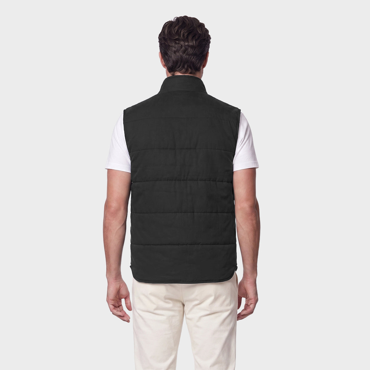 Quilted Tencel Vest - Navy - back