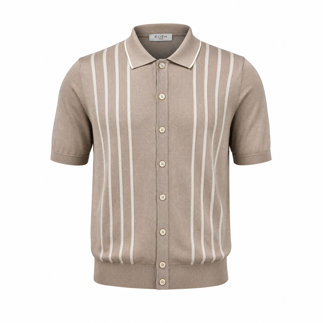 The Contrast Stripe Knit - Beige - front